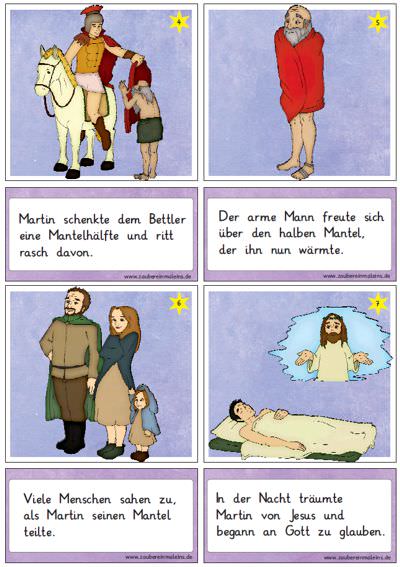 St Martin Legende Zum Ausdrucken - Bildkarten Sankt Martin Din A4